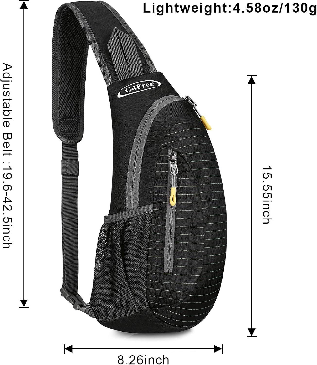 G4Free Sling Bags Men Shoulder Backpack Small Cross Body Chest Sling Backpack (Black) : Clothing