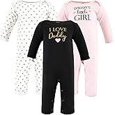 Hudson Baby Unisex Baby Cotton Coveralls, Girl-Daddy, 12-18 Months