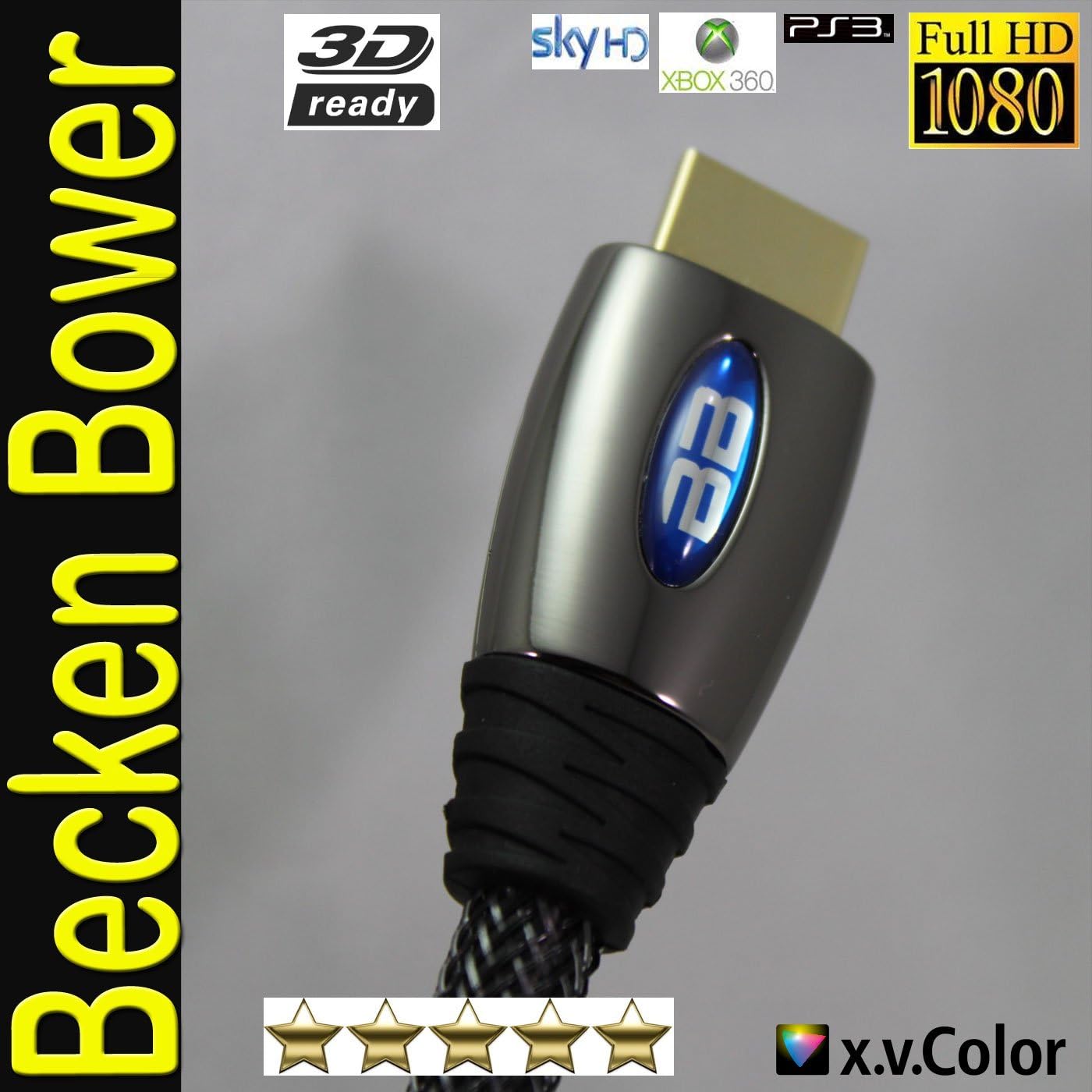 HDMI cable 1m, 8K hdmi cable BeckenBower 8K 2.1 cable, 8K@60Hz hdmi, 4K@120Hz, eARC HDR10 4:4:4| 21:9, HDCP 2.2/2.3 Dolby, 3D, VRR, Ethernet, Compatible with L