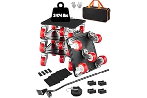 VEVOR Furniture Dolly, Maximum Load 3474 lbs, Heavy Duty Furniture Movers with 5 360° Rotation Wheels, Carbon Steel Panel, Fu