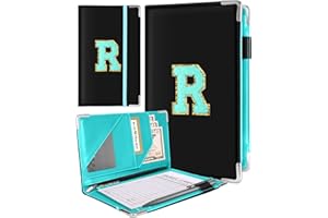 Slohif Server Book for Waitress Alphabet Serving Books with Zipper Pocket Accessories Leather Server Check Book Restaurant Waiter Wallet Server Booklet Ticket Book Holder Blue R