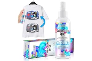 AIQIUSHA Sublimation Spray,100ML,Suitable for Cotton Shirts and Polyester Fabrics,Including 100% Cotton, Carton, Tote Bag, Pillows, Mugs, Canvas, Quick Dry & Super Adhesion,Waterproof, High Gloss Vibrant Color