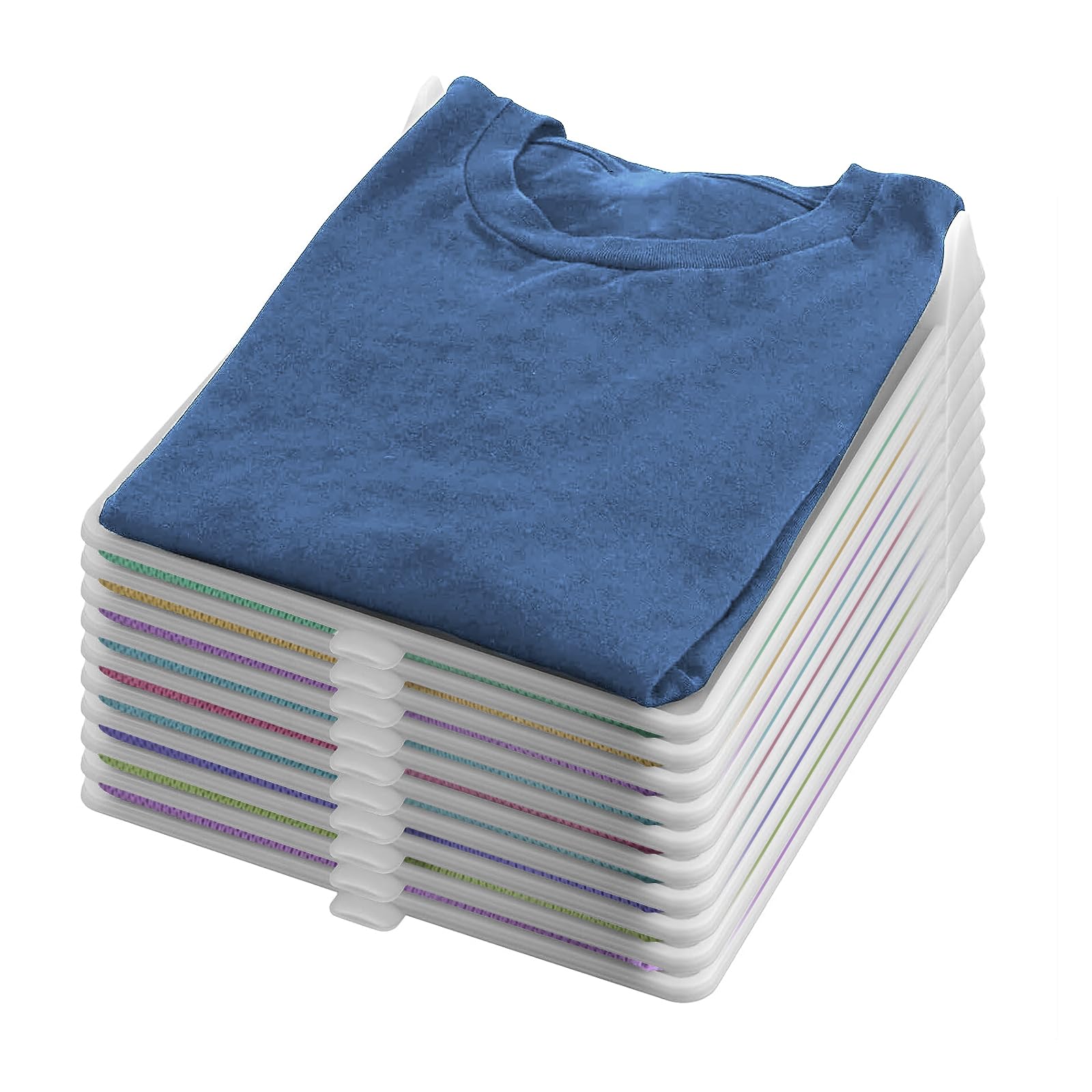 Photo 1 of KOBSAINF 10 Pack T Shirt Organizer Detachable Stackable Clothing Trays, Folding Shirt Receipt Board Shirt Dividers Organizer Plastic (Large)