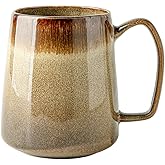 XINRRY Large 24 oz Ceramic Coffee Mug with Handle, Vintage Coffee Cup, Extra Big Tea Cup for Office and Home, Dishwasher and Microwave Safe, Brown