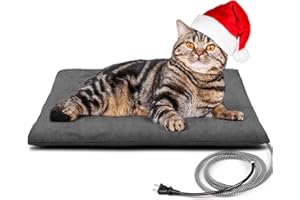 Kiroto Outdoor Pet Heating Pad for Cat Dog, Heated Mat with Waterproof Cover and Automatic Temperature Control, Suitable for Cat Houses, Dog Houses, Small Beds, Porches, 20'' x 16'',Gray