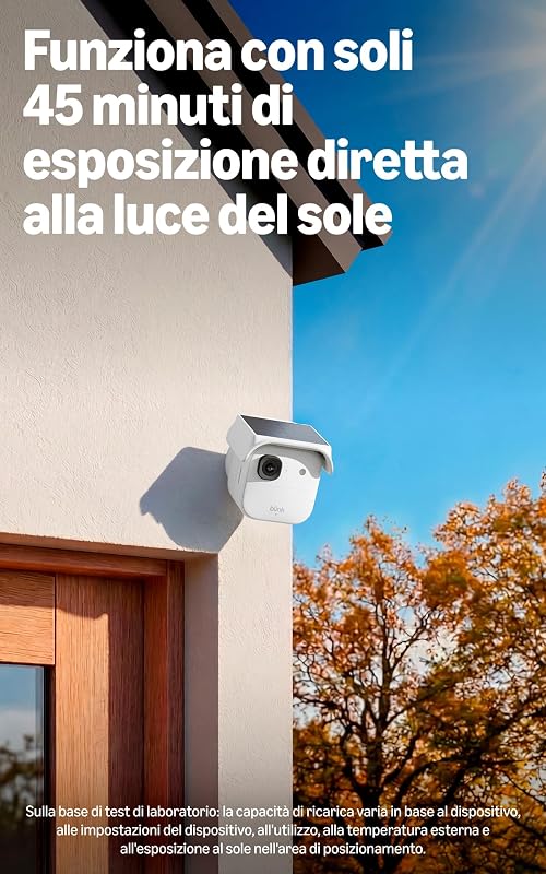 Solaris 2K+ (ultima gen.), Videocamera di sicurezza intelligente senza fili a energia solare, Video 2K, Modulo di sincronizzazione incluso, 1 sistema con videocamera (bianco)