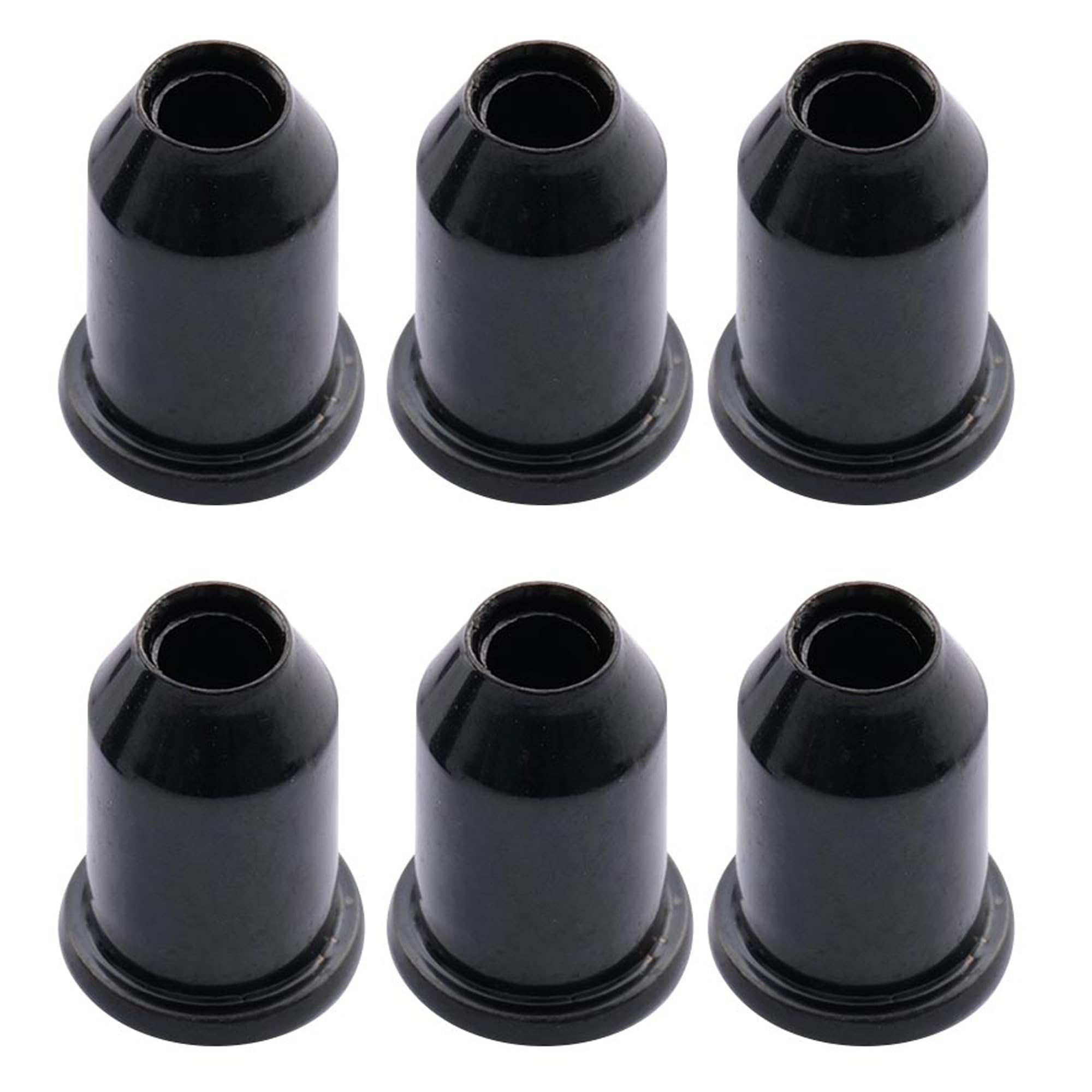 Musiclily Vintage Guitar Through Body Smooth String Mounting Ferrules, Black(6 Pieces)