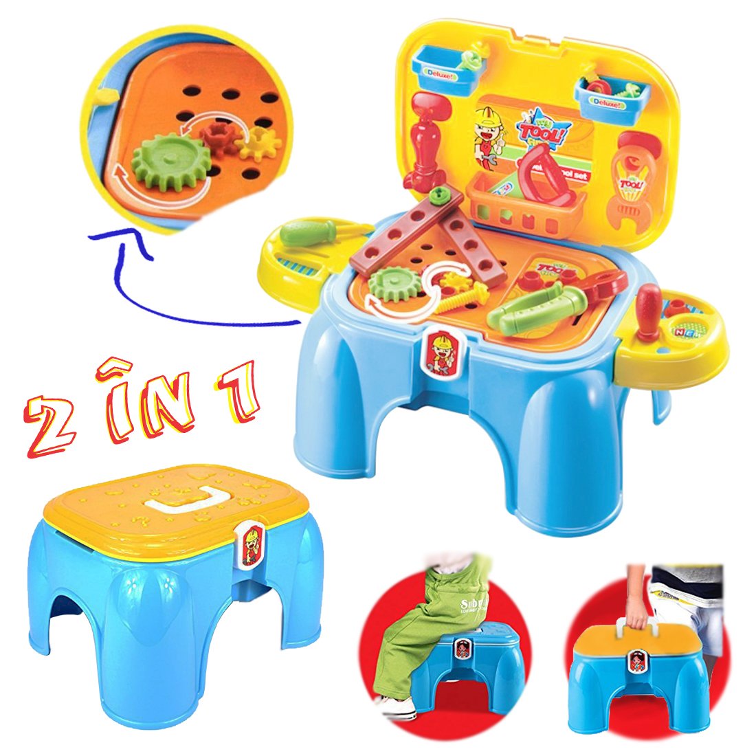 deAO Juegos de imitación Playsets Taburete  Maletín en con Accesorios Incluidos