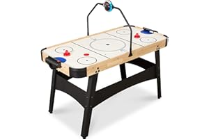 Best Choice Products LED 54 Inch Air Hockey Game Table w/Light-up Scoreboard, Powerful Motor, AC Outlet. Includes 2 Pucks, 2 Pushers