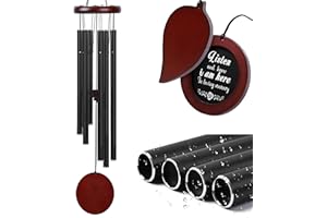 Sympathy Wind Chimes for Outside, LUNSY Memorial Wind Chimes for Loss of Loved One, Wind Chimes Outdoor Clearance with Photo Frame & Hook, Memorial Gifts for Loss of Mother, Patio Decor (32Inch)