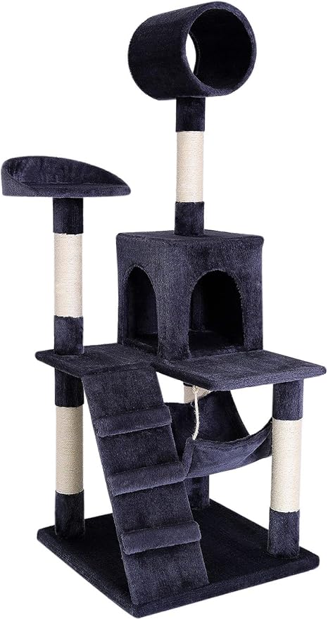 Dibea Arbre A Chat Avec Griffoir Centre D Activites 60 X 60 X 133 Cm Gris Amazon Fr Animalerie