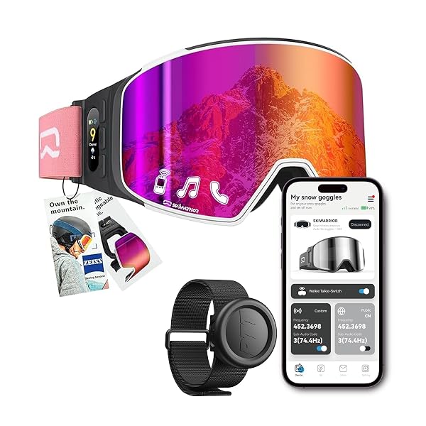SKIWARRIOR MULTIFUNCTIONAL SMART WIRELESS SKI GOGGLES WITH WALKIE-TALKIE,...