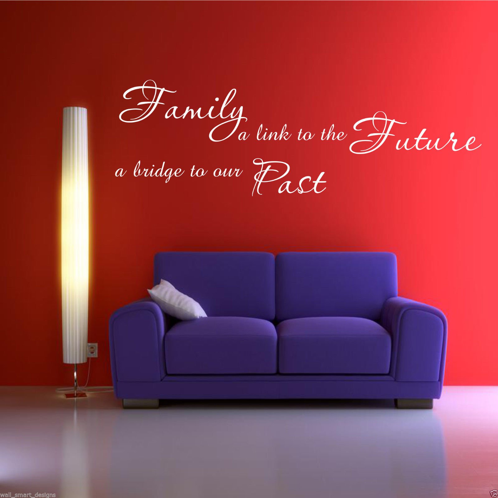 FAMILY PAST FUTURE Wall Art Sticker Lounge Quote Decal Mural Transfer Stickers WSD468