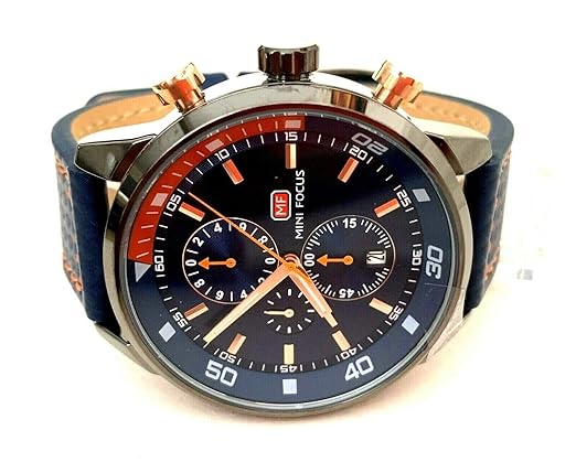 MINI FOCUS Mf Mens Analog Watch Chronograph Waterproof Business Quartz Wrist Watches for