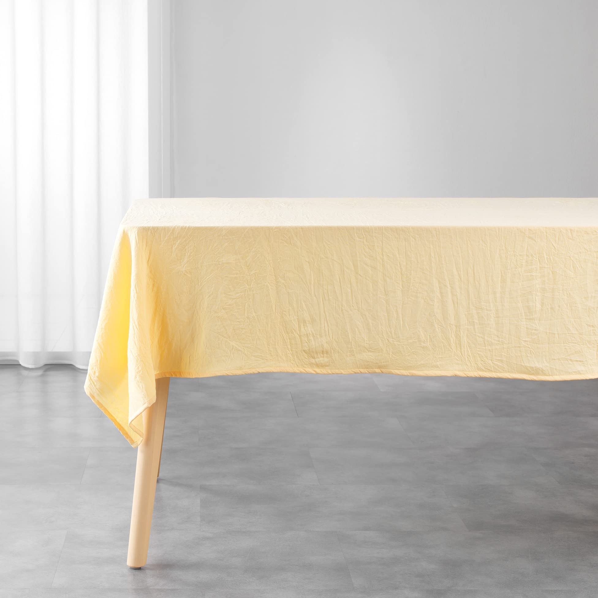 Douceur d'Intérieur Suzy Rectangular Tablecloth 140 x 240 cm Yellow Microfibre Washed