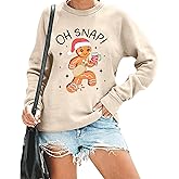 FAYALEQ Crewneck Sweatshirts Women: Gingerbread Graphic Shirts Funny Xmas Women Sweater Long Sleeve Pullovers