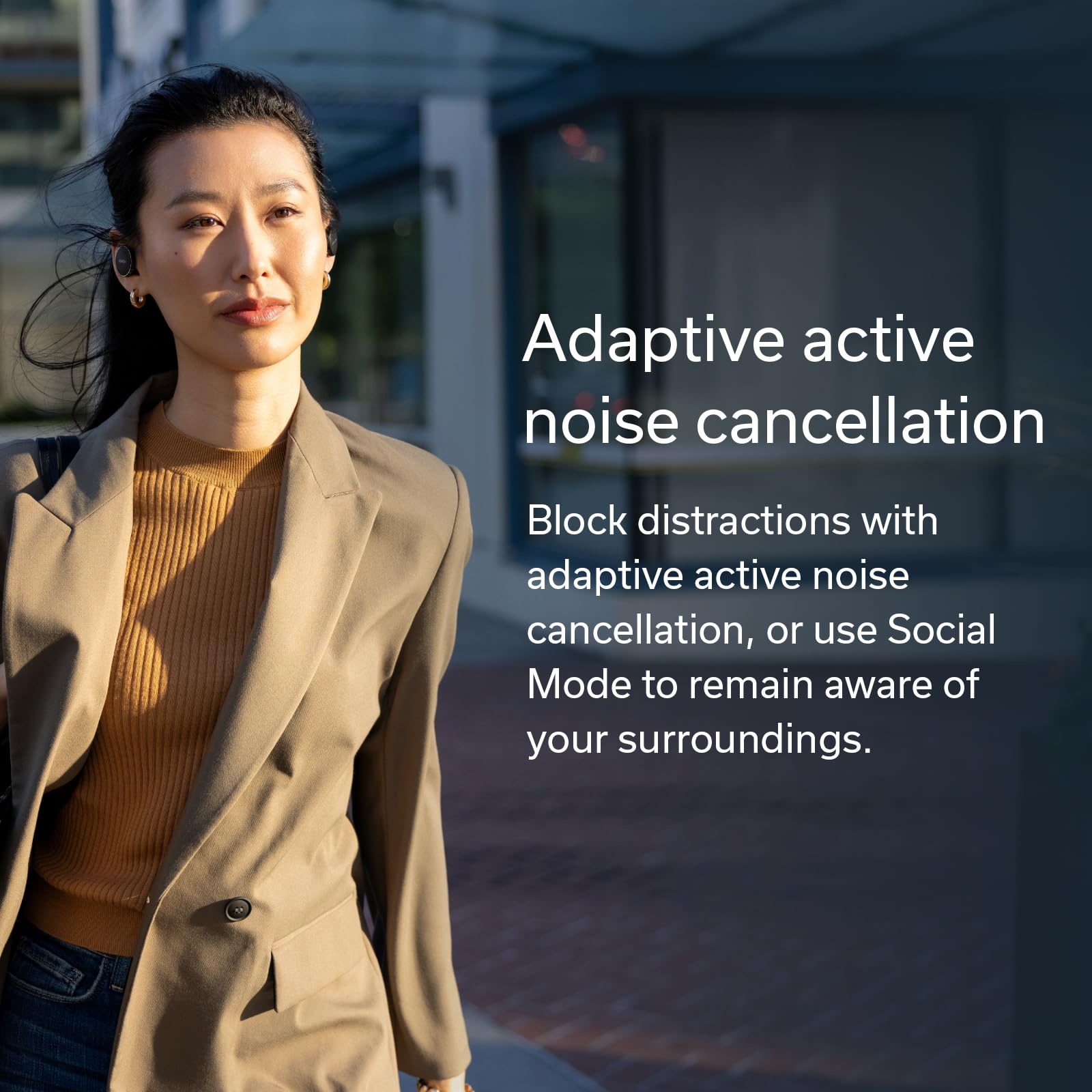 Denon PerL Pro True Wireless Earbuds - Adaptive Active Noise Cancelling, Personalized Sound with Masimo Adaptive Acoustic Technology, Spatial Audio, Long-Lasting Battery, Wireless Charging, Black
