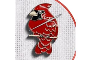 SEMINHOOF Magnetic Needle Minder Magnet Embroidery Accessories and Supplies Embroidery Needle Holder Cross Stitch Holder Needlework Supplies (Cardinal) (Brid)