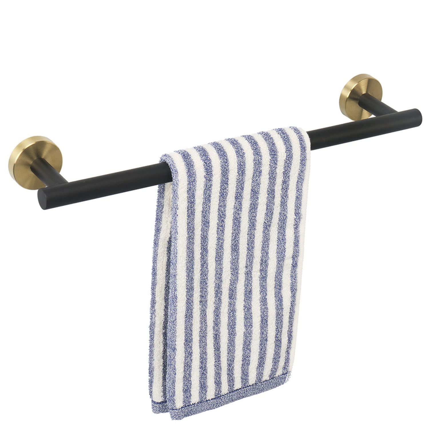 TocTen Bath Towel Bar - Thicken SUS304 Stainless Steel Bathroom Towel Holder, Towel Rail, Towel Storage Rod for Bathroom Heavy Duty Wall Mounted Towel Rack Hanger (16IN, Black Gold)
