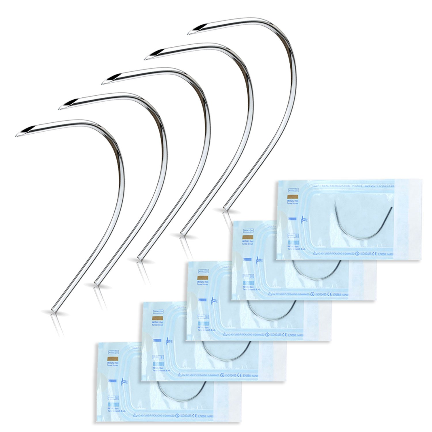 Top Plaza 10pc Surgical Steel Piercing Needles For Navel Nose/Eyebrow