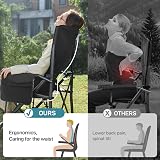 EVER ADVANCED Oversized Folding Camping Chair with Lumbar Support Black view 2