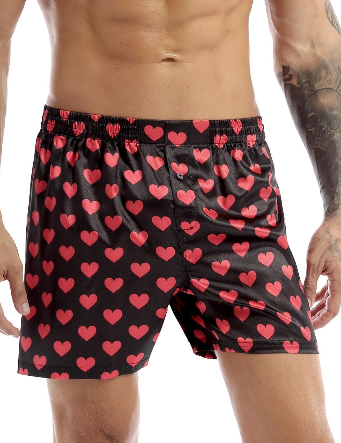 Men's Satin Boxer Shorts – Silky Smooth, Button Fly, Perfect For Lounging & Sleep