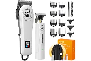 GTSPro Hair Clippers for Men, Clippers and Trimmers Set, Barber Clippers, Electric Hair Trimmer with Box, Gifts for Men White