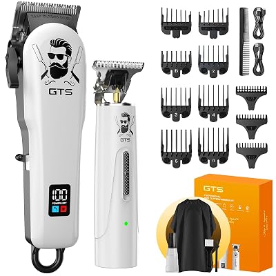 GTSPro Hair Clippers for Men, Clippers and Trimmers Set, Barber Clippers, Electric Hair Trimmer with Box, Gifts for Men White