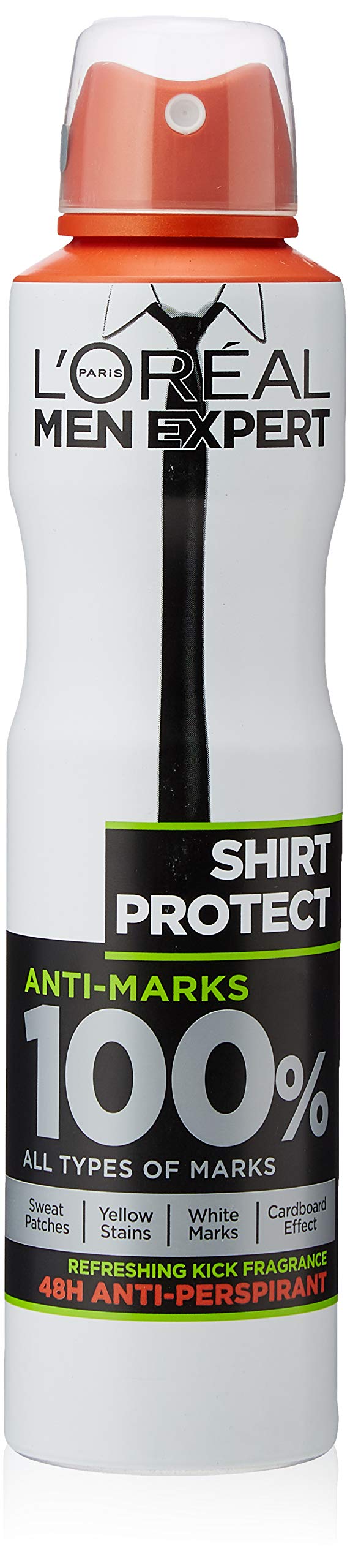 L'Oréal Paris Men Expert Shirt Protect 48H Anti-Perspirant Spray, Tackles Sweat Stains, Yellow & White Marks, Fresh Clean Scent, High Performance, 6 x 250ml