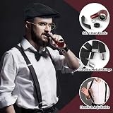 Okabay 17PCS 1920s Gatsby Mens Costume Set Vest Hat Crutches Pocket Watch Tie view 6