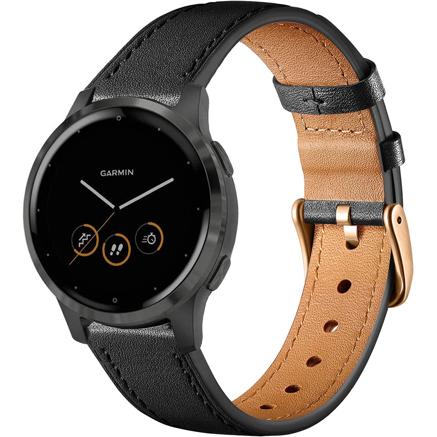 Issinlky genuine leather strap compatible Garmin Venu 4 41mm/Venu 2S/3S/Vivoactive 4S/Vivomove 3S, 18mm wristband for Fossil Ladies Gen 6/5E/4/3