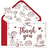 JarThenaAMCS 24 Pack That's Amore Thank You Cards Valentine's Day Blank Greeting Cards With Envelopes Stickers Romantic Red Bachelorette Party Note Card for Wedding Bride Shower Supplies