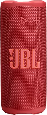 Grip, coluna Bluetooth compacta, JBL Pro Sound, AI Sound Boost, resistência à água IP68, luz ambiente, autonomia de 14 horas, ligação multi-coluna Auracast, aplicação portátil JBL, vermelho