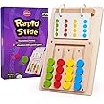 LiKee No-Lose-Parts Wooden Color Matching Slide Puzzle for 3+ Years Old, Montessori Learning Toys for Toddlers Fine Motor Skills, Board Games for Kids Boys Girls Birthday Airplane Travel Road Trip
