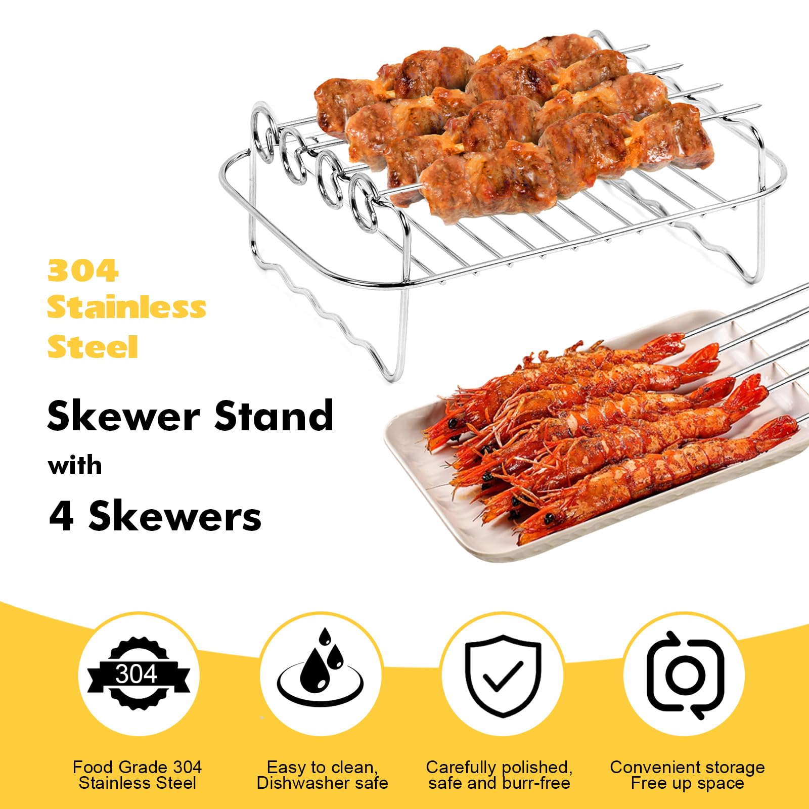 Dual Basket Air Fryer Accessories for Ninja Foodi DZ201 DZ100 SL201 & Other 8QT-10QT 2-Basket DualZone Air Fryers, Come with Air Fryer Rack Set, 100Pcs Paper Liners, Silicone Brush & Tongs