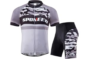 sponeed Men Cycle Outfit Set Bicycle Jersey Road Biker Shorts Trianthlon Cycling Gear Shirts