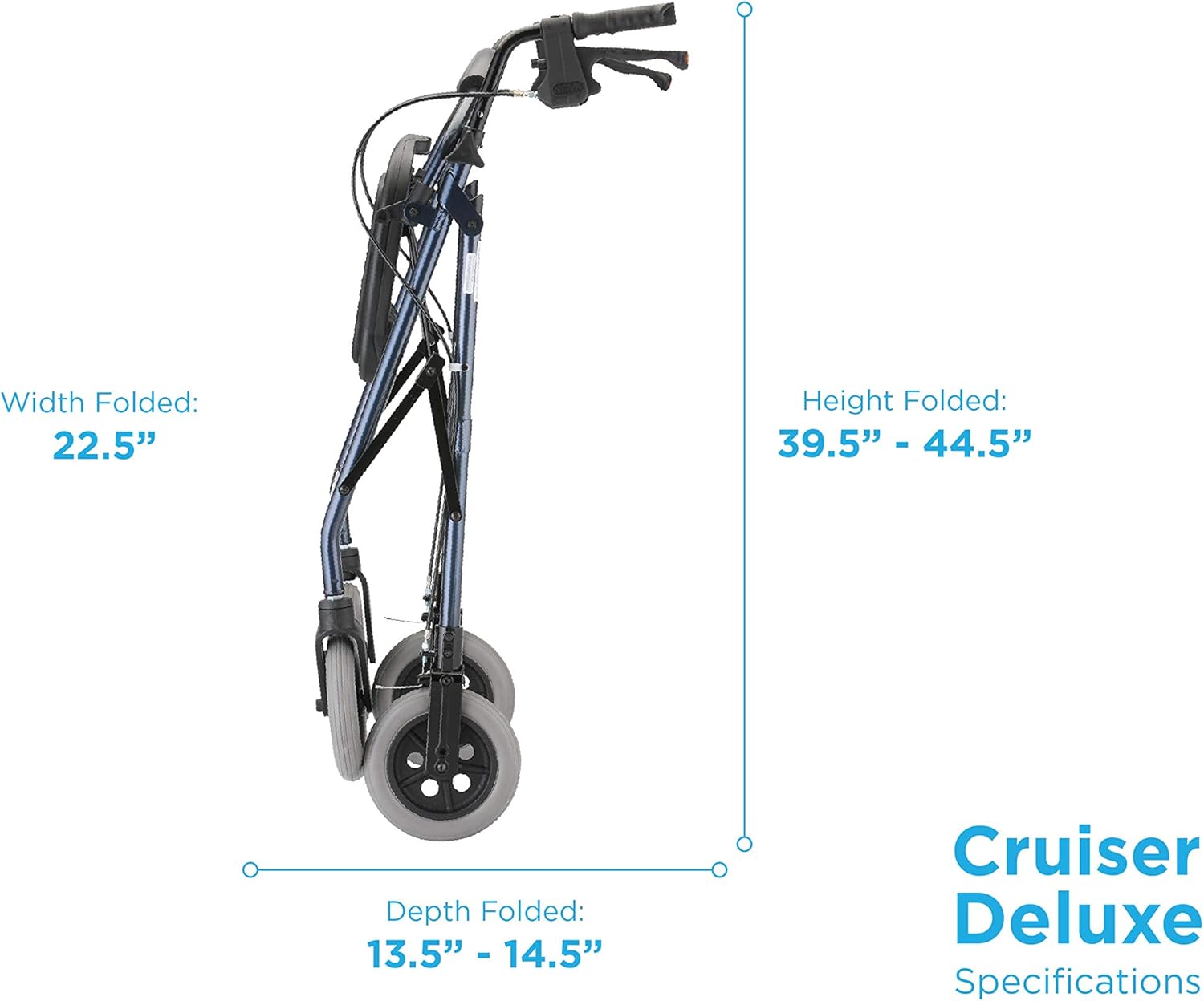 NOVA Cruiser Deluxe Rollator Walker, Blue: Health & Personal Care