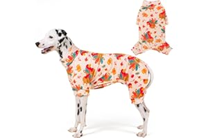 KYEESE Thanksgiving Dog Pajamas, Turtleneck Dog Pajamas for Medium Dogs Boy Girl, Velvet Turkey Pattern Pet Jumpsuit with 4 Legs, Warm Sleepwear Fun Holiday Pjs Doggie Clothes, XX-Large