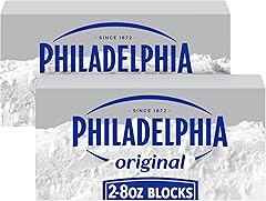 Philadelphia Cream Cheese, 2 Blocks, for Recipes and Baking, Original, No Artificial Preservatives, Flavors or Dye, 8 oz