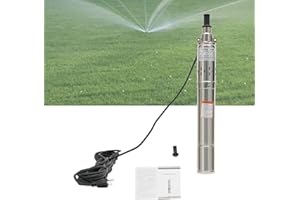 CILDON Submersible Irrigation Pump, 1In Outlet Submersible Bore Pump, 262.47Ft Lift, 115V 0.37KW Deep Well Pump for Farm Irrigation, W/49.21Ft Cable, Control Box