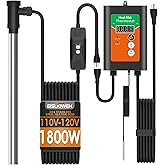 1800W Immersion Heater for Hot Tub, Fully Submersible Portable Electric Water Heater with Thermostat & GFCI Protection - Ground Pool, Bathtub, Baptistery, Bucker, Stock Tank, Camping & Outdoor Use