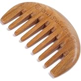 Moreinday Wooden Comb, Wide Tooth Hair Comb for Women Scalp Massage and Distribute Oils - Green Sandalwood