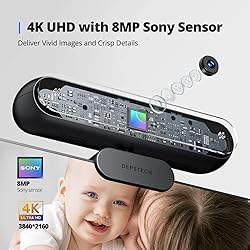 DEPSTECH DW40 4K Webcam, Dual Microphone Autofocus