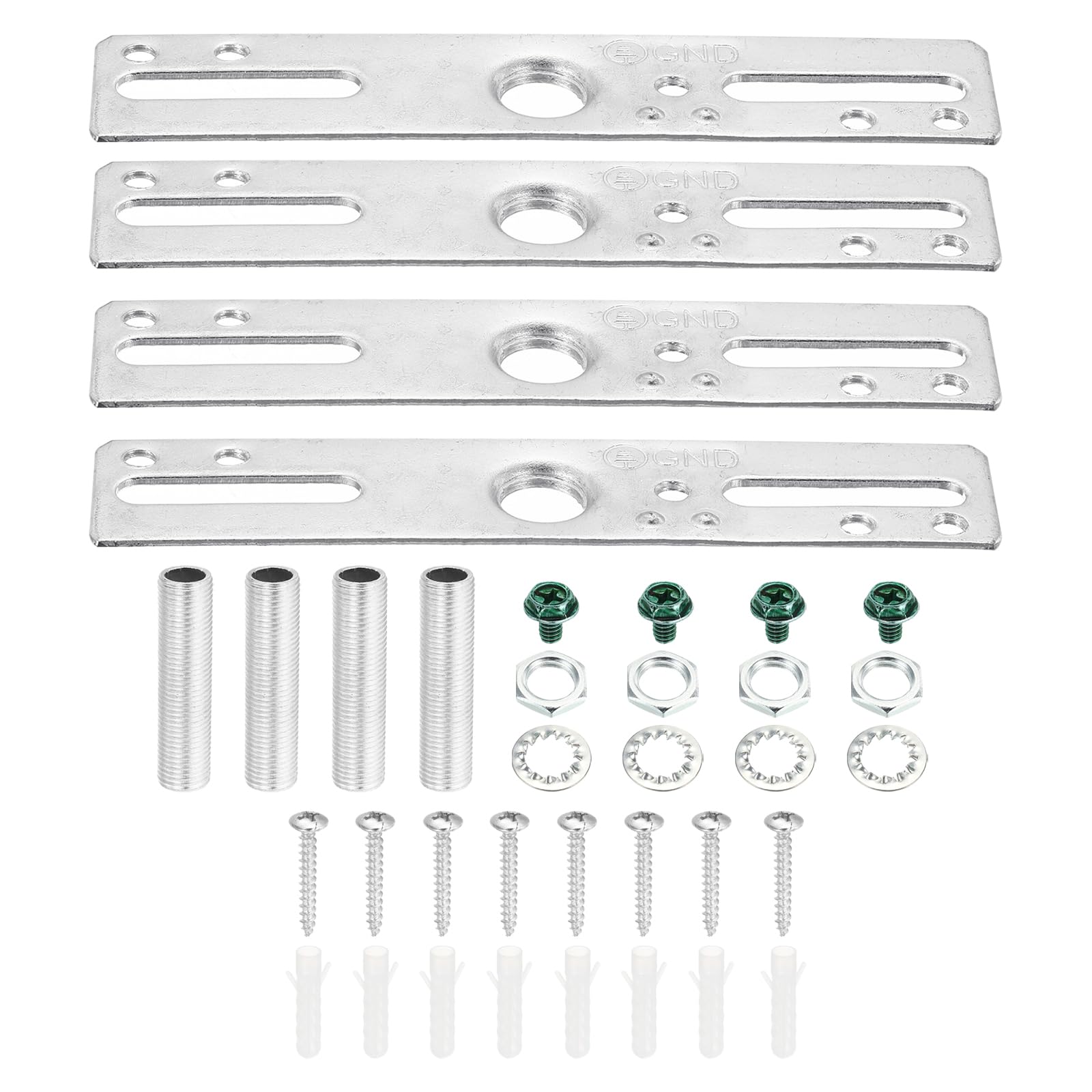 PATIKIL 4" Ceiling Light Plate Kit, 4 Pack Light Crossbar Mounting Bracket Universal Lamp Fixture Hardware Set for Chandelier Wall Light, Silver