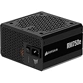CORSAIR RM750e ATX 3.1 PCIe 5.1 Ready 750W Power Supply &ndash; Black | Native 12V-2x6 Cable Included, Low-Noise, Fully Modular, Cybenetics Gold, Modern Standby Mode, NA