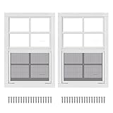 2 Pack 12" x 18" White Shed Window with Tempered