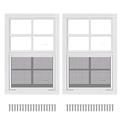 2 Pack 12" x 18" White Shed Window with Tempered