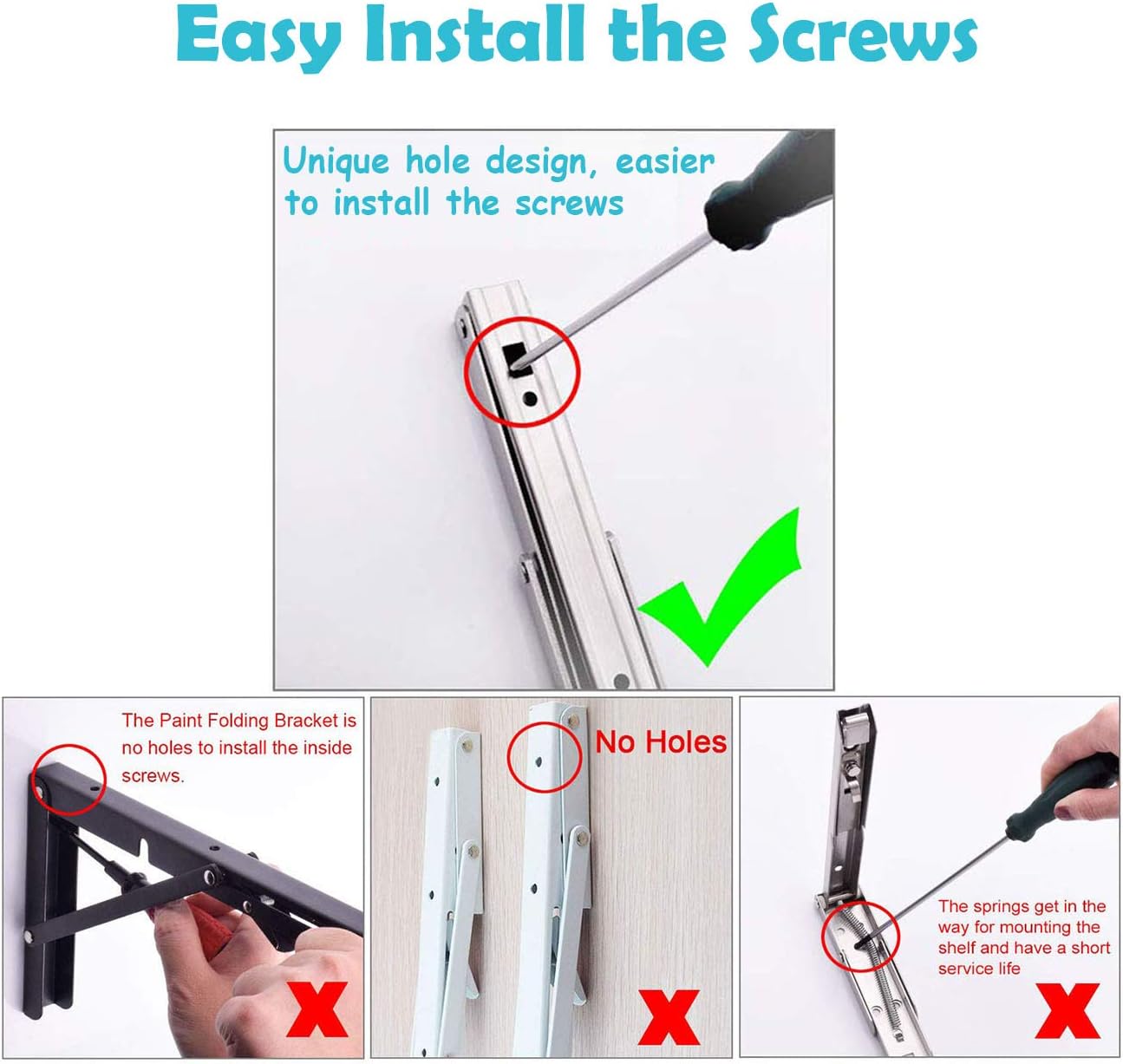 CUZURLUV 20'' Folding Shelf Brackets Max. Load 550 lb, Heavy Duty Stainless Steel DIY Wall Mounted Shelf Bracket Space Saving for Table Work Bench, Pack of 2: Home Improvement