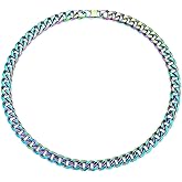 BIYONGDE Chunky Mens Necklace Stainless Steel Curb Chain Miami Chain Link Chain Heavy Mens Pendant Necklace, Minimalist Punk Rock