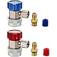 Orion Motor Tech R134a Quick Coupler Adapters, R134a Manifold Gauge Adapters and Hose Fittings HP and LP Connectors for R134a Car AC System, 1/4" Flares, 2pcs